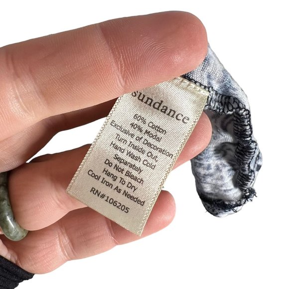 Sundance Liliane Blue White Floral Long Sleeve Crochet Lace Top Small - Picture 4 of 7